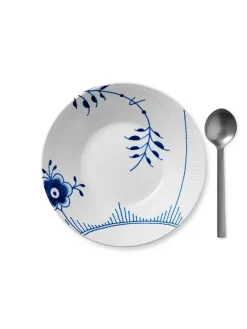 Royal Copenhagen Gaver Til Ham|Gaver Til Hende<Sort Mega Riflet, dyb tallerken 24 cm