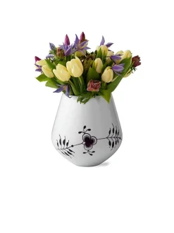Royal Copenhagen Vaser<Sort Mega Riflet, vase 20,5 cm