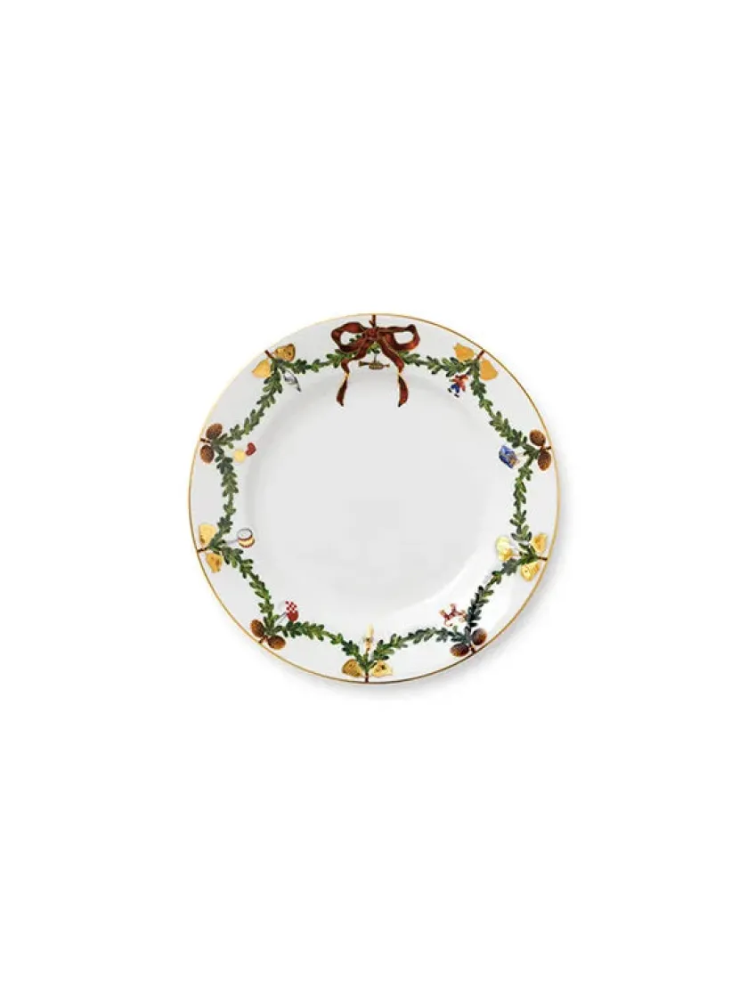 Royal Copenhagen Juleborddækning|Service<Stjerne Riflet Jul, tallerken 22 cm