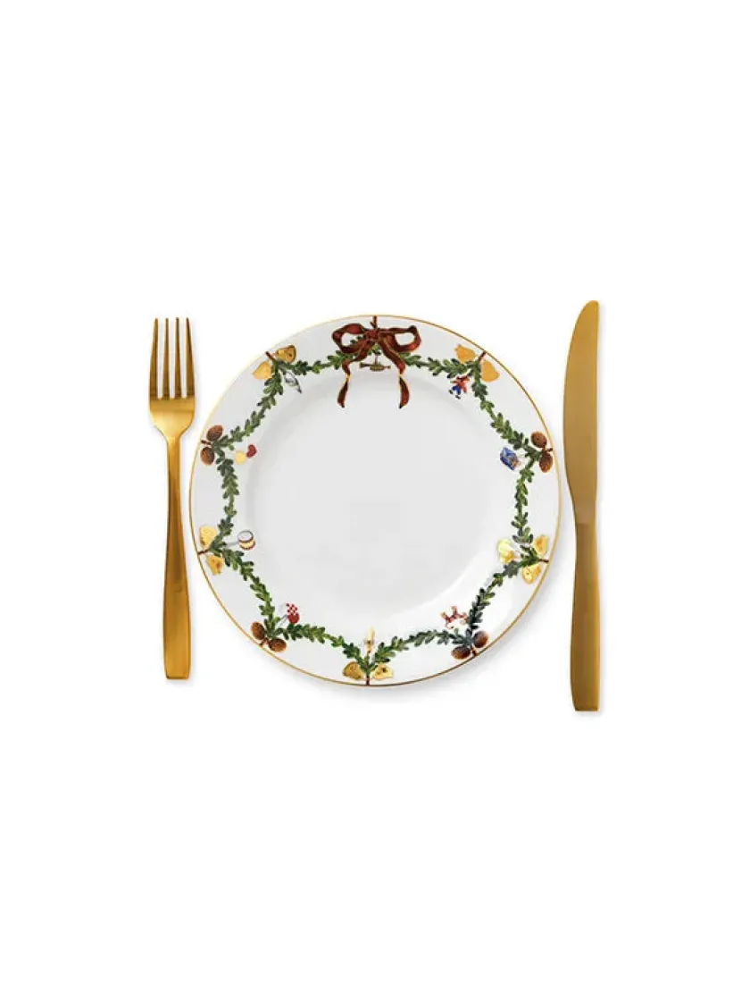 Royal Copenhagen Juleborddækning|Service<Stjerne Riflet Jul, tallerken 22 cm
