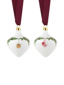 Royal Copenhagen Juleborddækning|Juletræspynt<Stjerne Riflet Jul, Ornament sæt