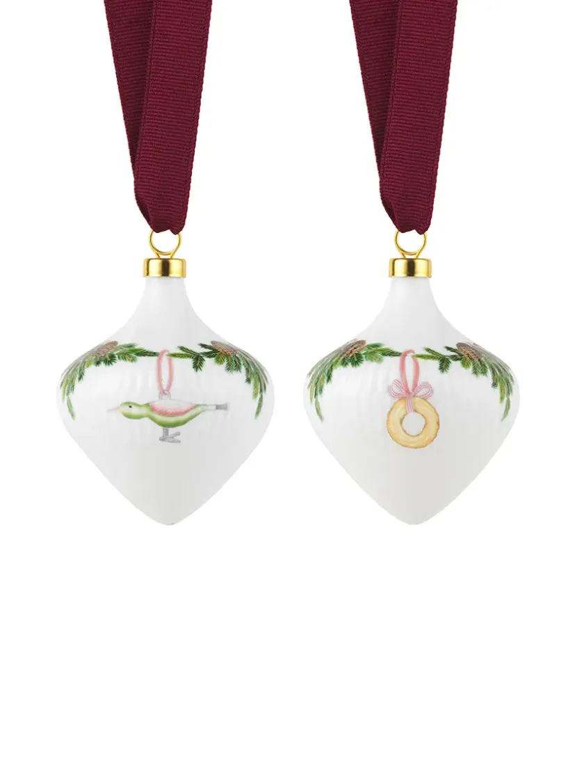 Royal Copenhagen Juleborddækning|Juletræspynt<Stjerne Riflet Jul, Ornament sæt