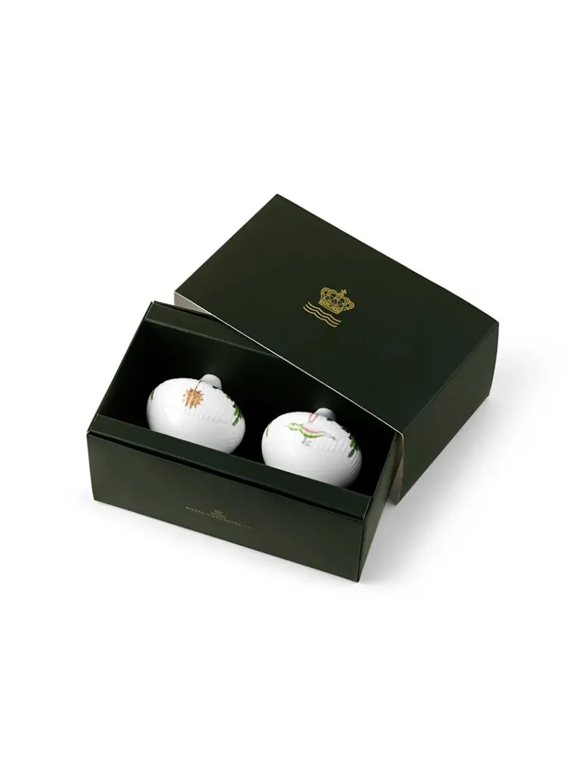 Royal Copenhagen Juleborddækning|Juletræspynt<Stjerne Riflet Jul, Ornament sæt