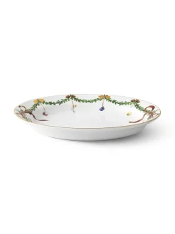 Royal Copenhagen Juleborddækning|Service<Stjerne Riflet Jul Fad ovalt, 34 cm