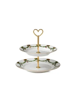 Royal Copenhagen Juleborddækning|Service<Stjerne Riflet Jul, étagère 23 cm