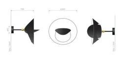 Editions Serge Mouille Væglamper|Spots<Saturnus Small Wall Lamp af Serge Mouille