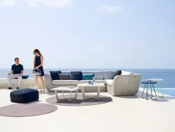 Cane-line Udendørs Loungemøbler<Savannah 2 pers Venstre Modulsofa, hvid/grå fra