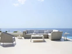 Cane-line Udendørs Loungemøbler<Savannah 2 pers Venstre Modulsofa, hvid/grå fra