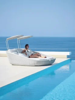 Cane-line Udendørs Loungemøbler<Savannah Daybed, venstre i hvid/grå fra