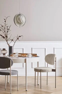 Verpan Spiseborde<Serie 430 bord, hvid af Verner Panton