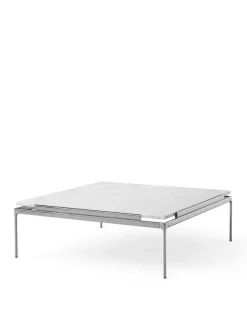 &Tradition Sofaborde<Sett LN13 Sofabord, bianco carrara marble/chrome fra