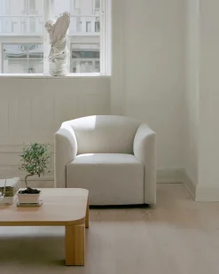 New Works Lænestole<Shore Lounge Chair Extended Base, quill fra