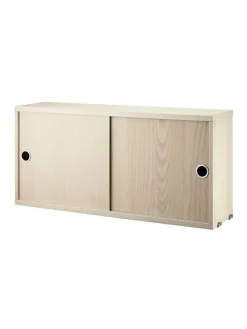 String Furniture Reolsystemer<Skab m. Skydelåger fra String