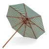 Fritz Hansen Parasoller<Skagerak Messina Parasol Ø300, Light Apricot/Dark Green Stripes fra
