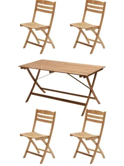 Fritz Hansen Havemøbelsæt<Skagerak Selandia Sæt, 4 armstole og bord 147 fra