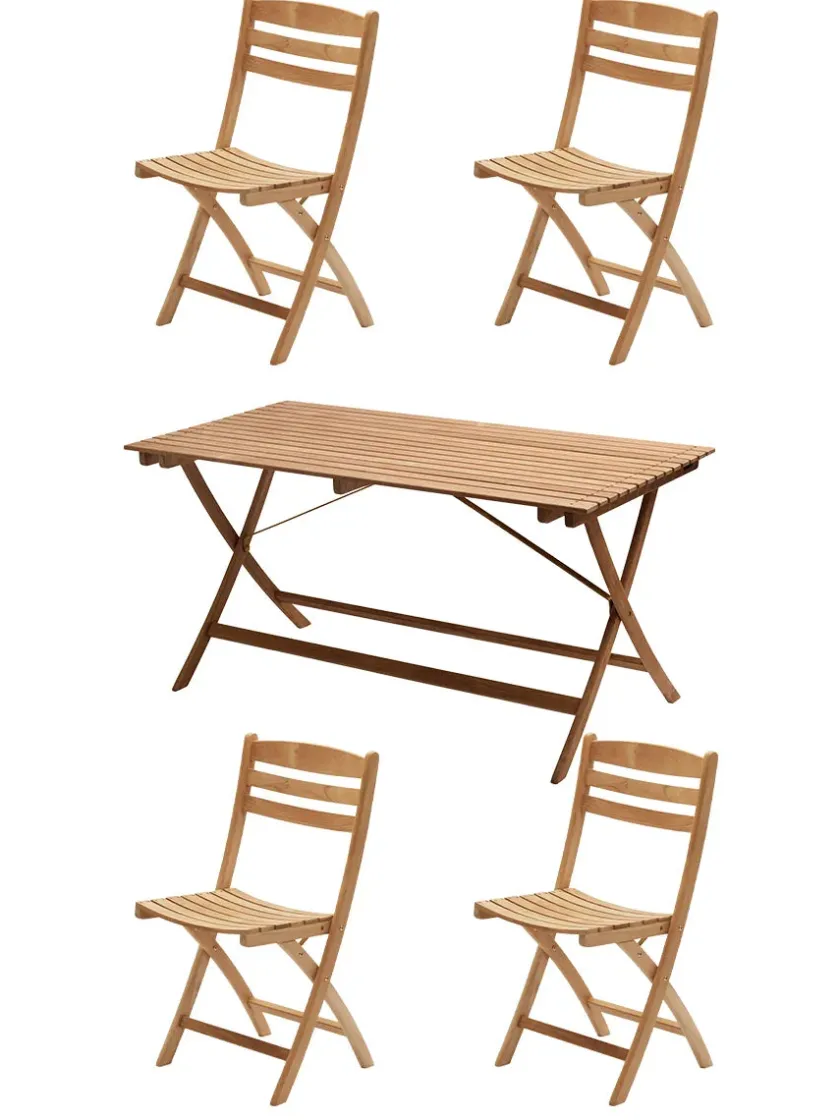 Fritz Hansen Havemøbelsæt<Skagerak Selandia Sæt, 4 stole og bord 147 fra