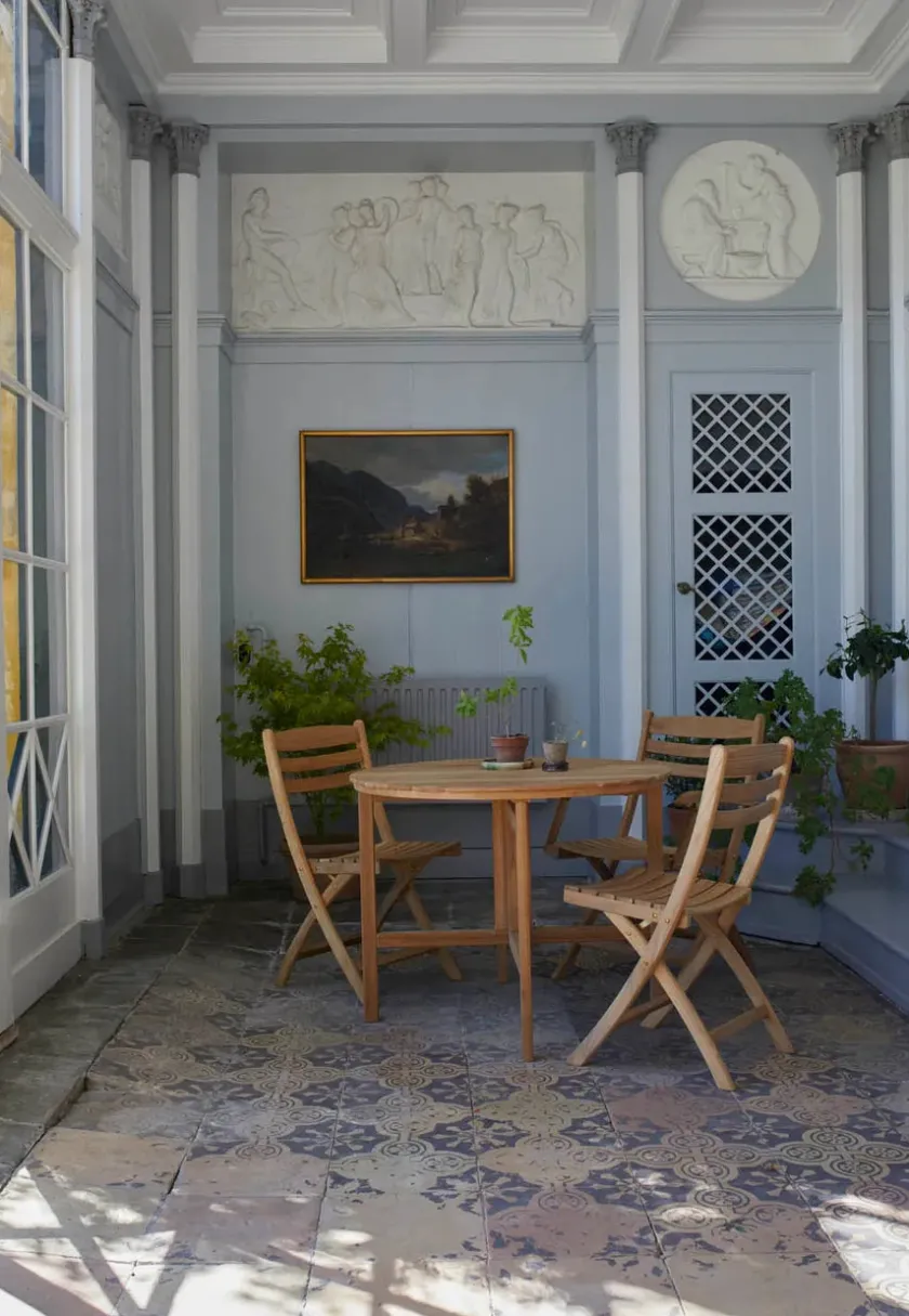 Fritz Hansen Havemøbelsæt<Skagerak Selandia Sæt, 4 stole og bord 147 fra