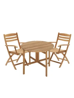 Fritz Hansen Havemøbelsæt<Skagerak Selandia Sæt, 2 stole og Ø 94 bord fra