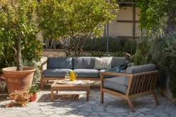 Fritz Hansen Udendørs Loungemøbler<Skagerak Virkelyst 3 pers. Sofa, Golden Yellow Stripe fra