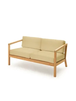 Fritz Hansen Udendørs Loungemøbler<Skagerak Virkelyst 2 pers. Sofa, Golden Yellow Stripe fra