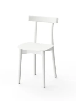 Nine Spisebordsstole<Skinny wooden chair, ash/blue fra