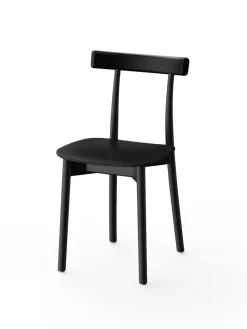 Nine Spisebordsstole<Skinny wooden chair, ash/black fra