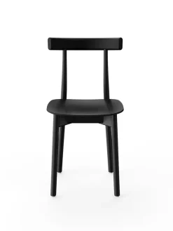 Nine Spisebordsstole<Skinny wooden chair, ash/black fra