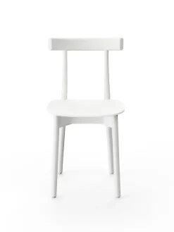 Nine Spisebordsstole<Skinny wooden chair, ash/white fra