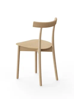 Nine Spisebordsstole<Skinny wooden chair, oak fra