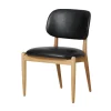 Stellar Works Lænestole<Slow side chair fra i egetræ med sort læder