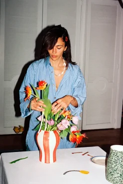 HAY Vaser<Sobremesa stripe vase fra