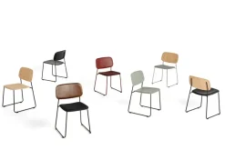 HAY Spisebordsstole<Soft Edge 50 Sled, polstret stol fra