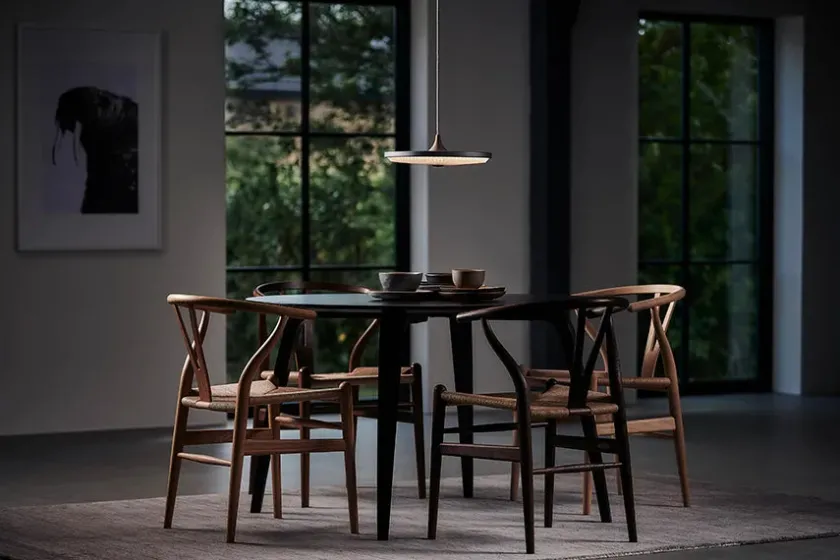 Le Klint Pendler|Spots<Soleil pendel small, røget eg, plast skærm fra