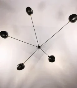Editions Serge Mouille Væglamper|Spots<Spider Big Wall Lamp w/5 Fixed Arms af Serge Mouille