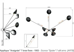 Editions Serge Mouille Væglamper|Spots<Spider Big Wall Lamp w/7 Fixed Arms af Serge Mouille