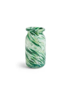 HAY Vaser<Splash Vase Roll Neck Small, green swirl fra