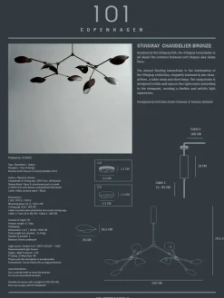 101 Copenhagen Lysekroner|Spots<Stingray Chandelier, bronze fra