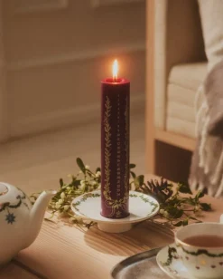 Royal Copenhagen Kalenderlys & Julelysestager|Adventsstager<Stjerne Riflet Jul Kalenderlys Rød fra