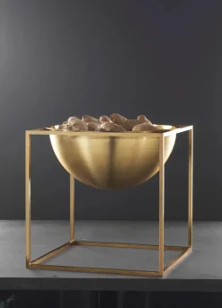Audo Copenhagen Service<Stor Kubus Skål, guldbelagt fra