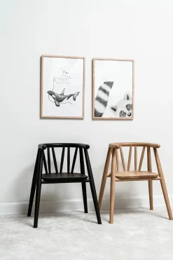 Børn Oaklings Gaver|Gaver Til Børn<Storm Børnestol, sortlakeret eg fra