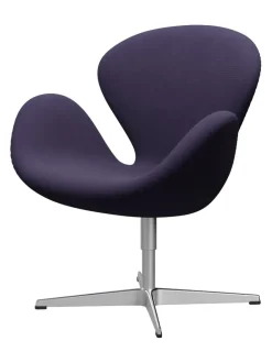Fritz Hansen Loungestole|Lænestole<Svanen, sort læder/aluminium af Arne Jacobsen