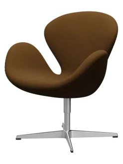 Fritz Hansen Loungestole|Lænestole<Svanen, sort læder/aluminium af Arne Jacobsen