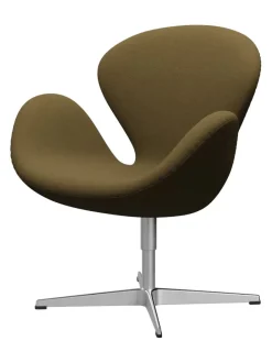 Fritz Hansen Loungestole|Lænestole<Svanen, sort læder/aluminium af Arne Jacobsen