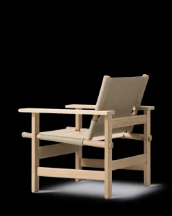 Fredericia Furniture Loungestole|Lænestole<The Canvas Chair, lys olieret eg natur canvas af Børge Mogensen