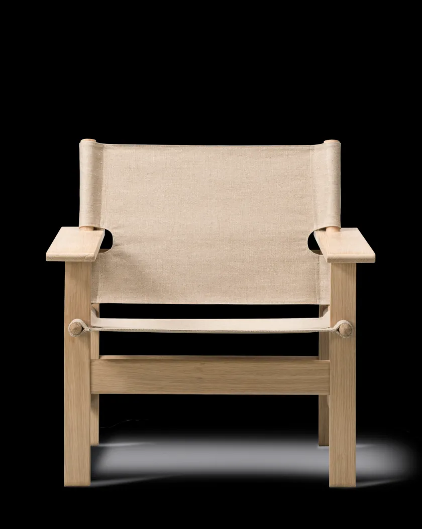 Fredericia Furniture Loungestole|Lænestole<The Canvas Chair, lys olieret eg natur canvas af Børge Mogensen
