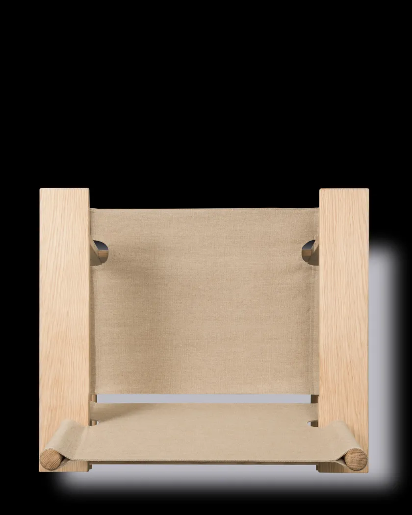 Fredericia Furniture Loungestole|Lænestole<The Canvas Chair, røget eg sort canvas af Børge Mogensen