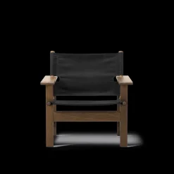Fredericia Furniture Loungestole|Lænestole<The Canvas Chair, røget eg sort canvas af Børge Mogensen