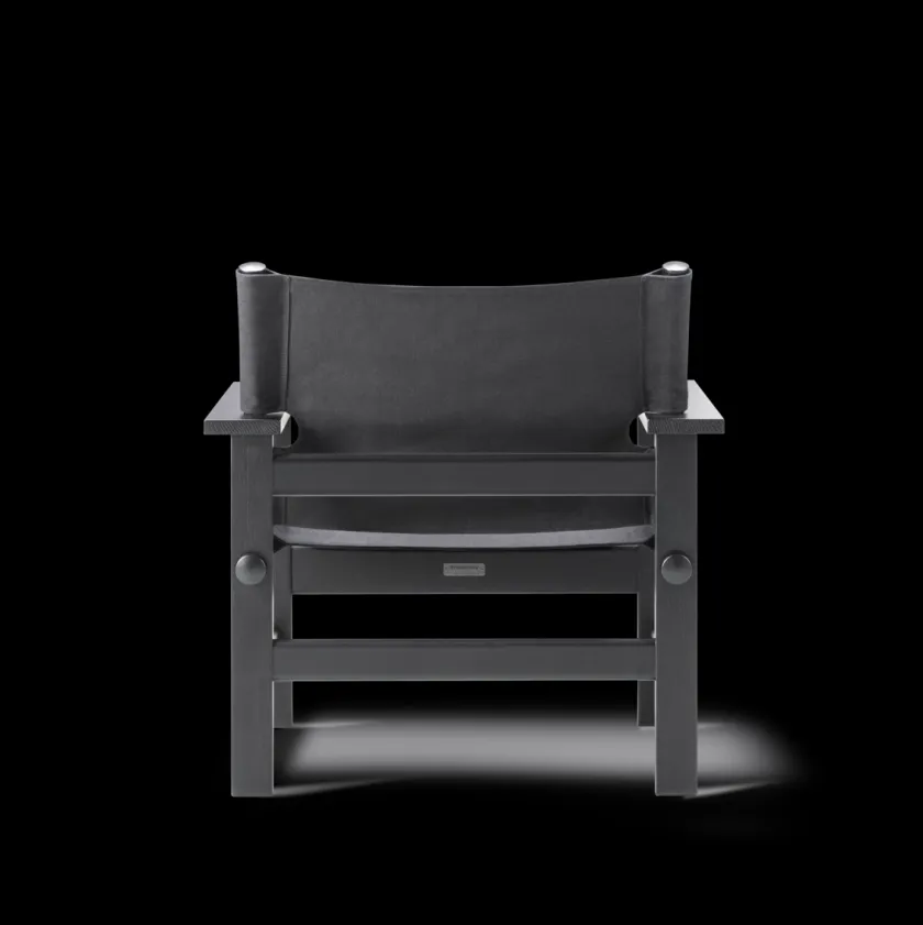 Fredericia Furniture Loungestole|Lænestole<The Canvas Chair, røget eg sort canvas af Børge Mogensen