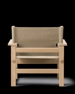 Fredericia Furniture Loungestole|Lænestole<The Canvas Chair, sæbebehandlet eg natur canvas af Børge Mogensen