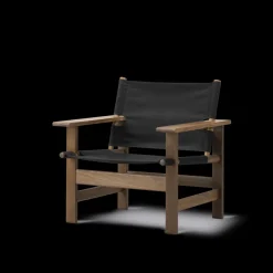 Fredericia Furniture Loungestole|Lænestole<The Canvas Chair, sæbebehandlet eg natur canvas af Børge Mogensen